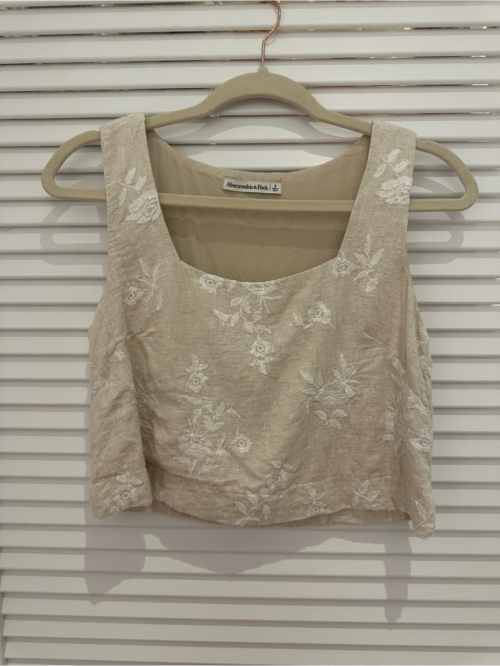 Abercrombie Linen-Blend Crop Tank